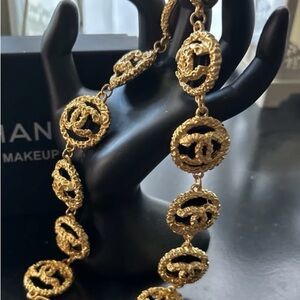 Chanel gold and black Medallion Necklace Gift with Purchase item comes with box